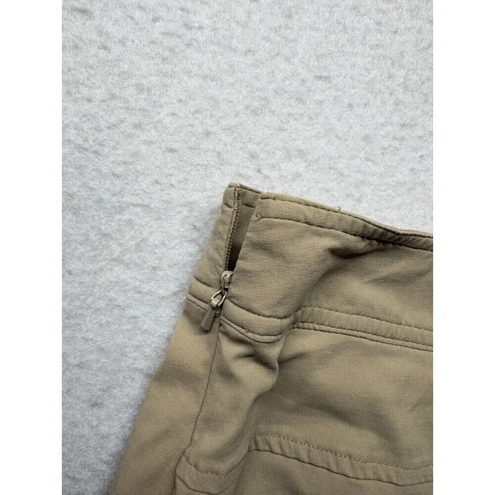Lucy Womens Small Beige Casual Active Skort Skirt Side Zip Front Pockets Stretch